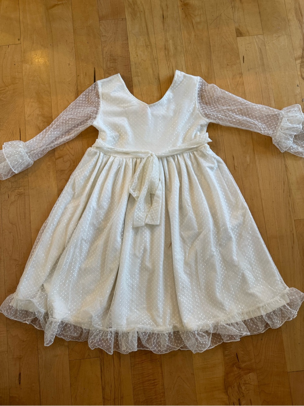 White Polka Dot Tulle Party Dress